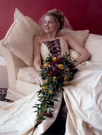 champagne wedding gown 